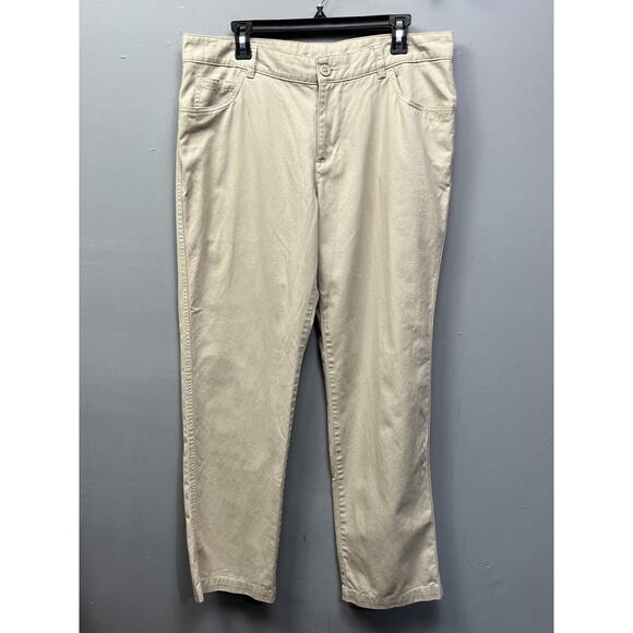 Columbia Pants Mens 36x32 Khaki Canvas Relaxed Fit Hike Camping Outdoors Casual - Picture 1 of 8